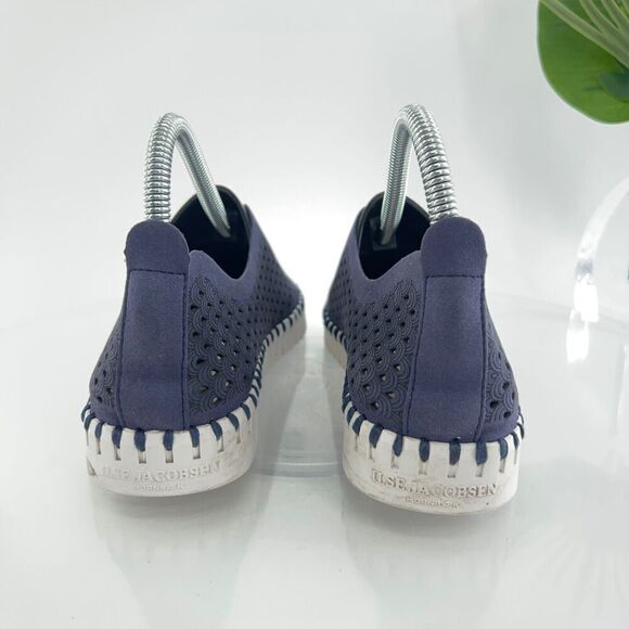 Ilse Jacobsen Womens Tulip Slip On Shoe Size 37 7 Blue Perforated Vegan Leather - Picture 4 of 11